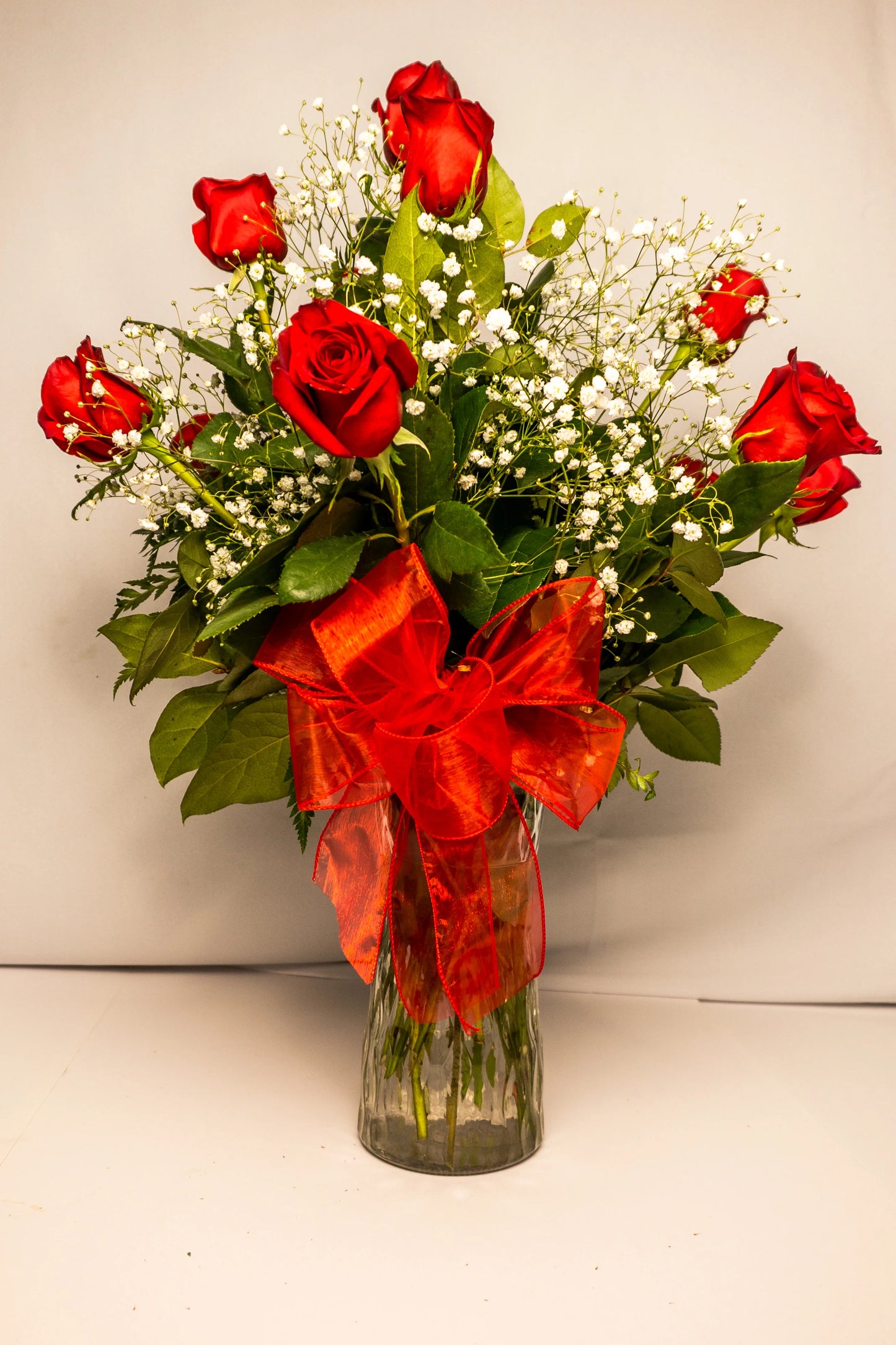 Crimson and Snow Bouquet